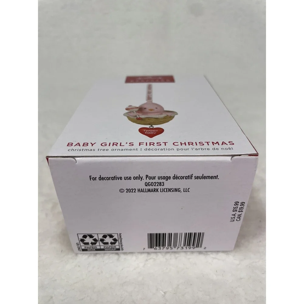 Hallmark Keepsake Baby Girl's First Christmas 2022 Ornament ‎ NIB